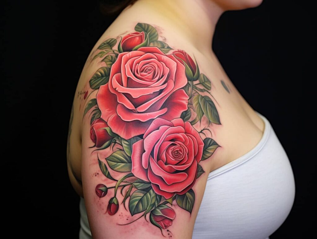Tattoo artist sketching a rose design on paper