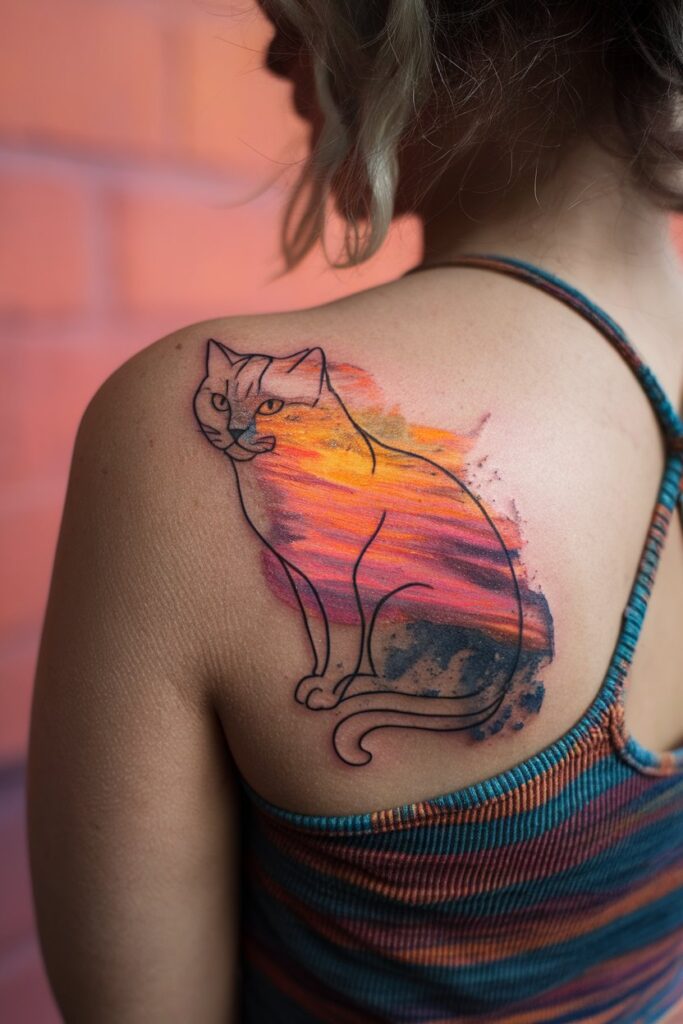 Comparison of watercolor tattoo appearance on fair, medium, and dark skin.
