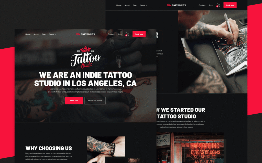 Ảnh chụp màn hình trang web hội chợ xăm hình uy tín có thông tin liên hệ