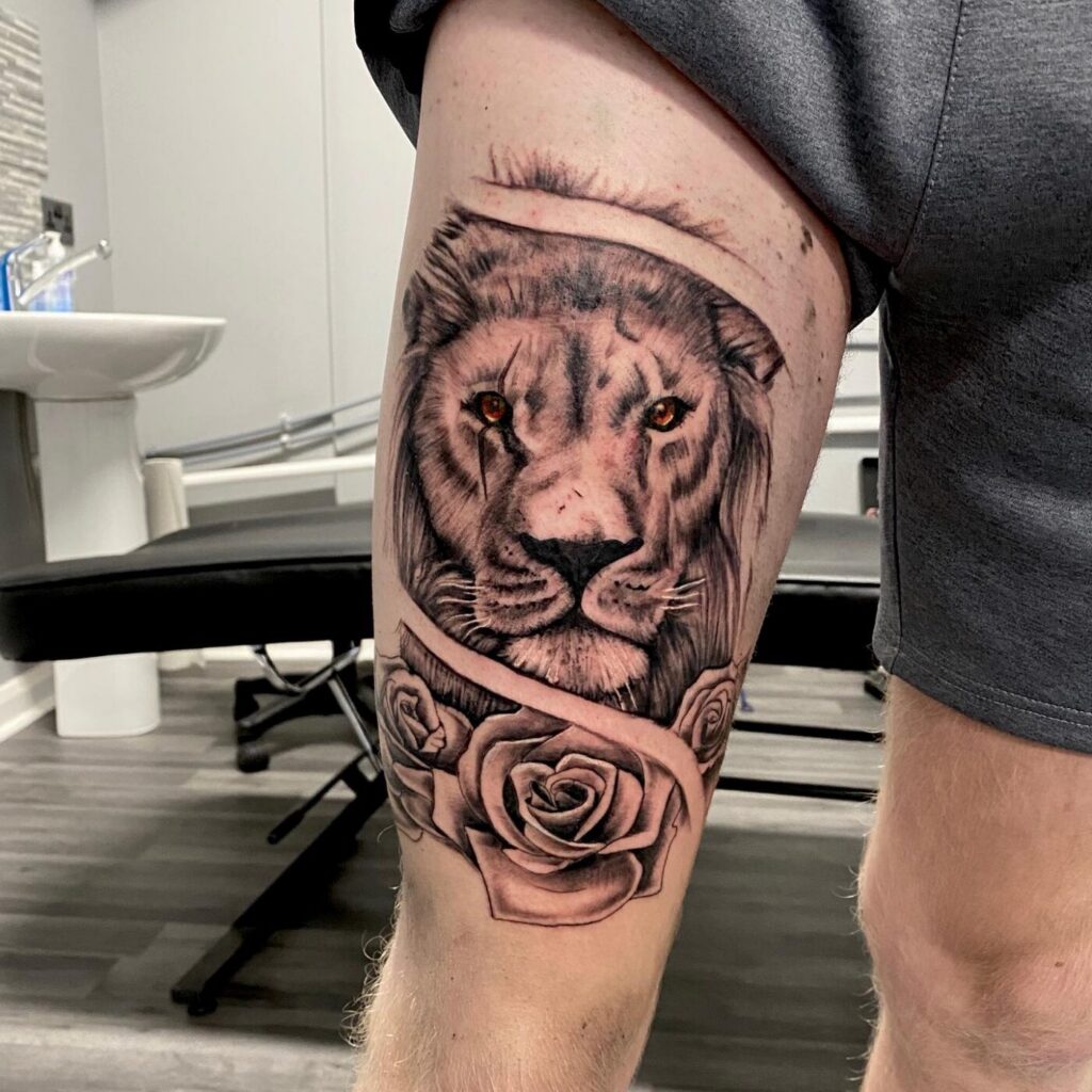 Full sleeve geometric tattoo – cohesive design