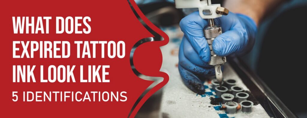 Tattoo ink bottles clearly labeled with brand, color, batch, and expiry date