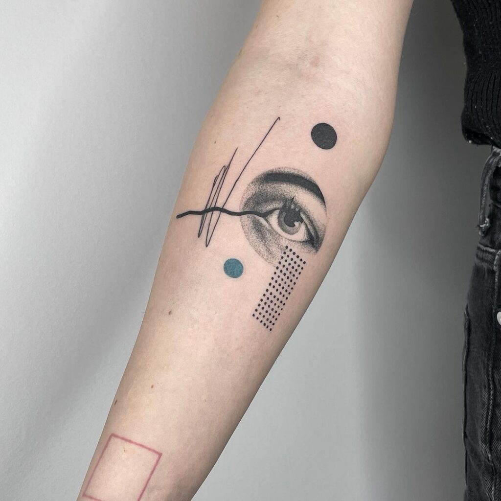 Abstract tattoo design with balanced composition and focal point