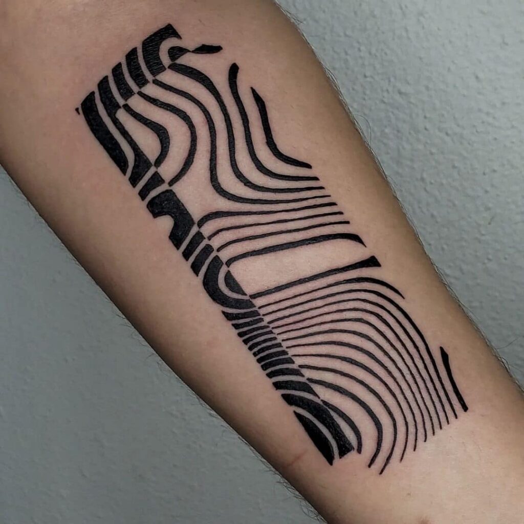 Artist sketching abstract tattoo concept on paper