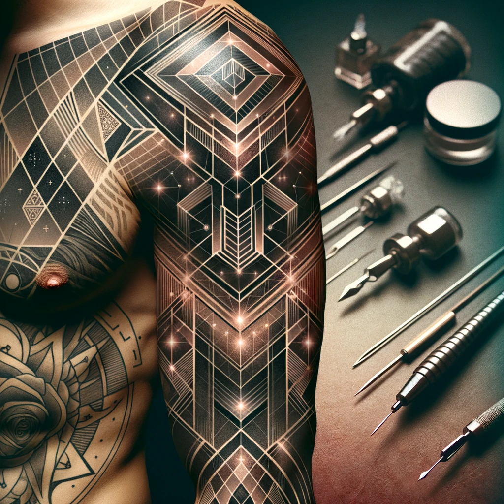 Side-by-side comparison of geometric, abstract, and graphic tattoo styles.