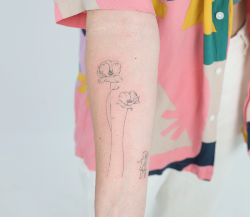 Fine line tattoo design with visible spacing between lines