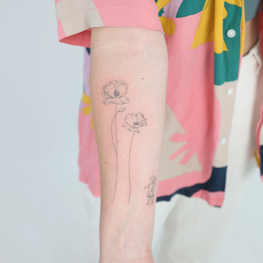 Fine line tattoo design with visible spacing between lines