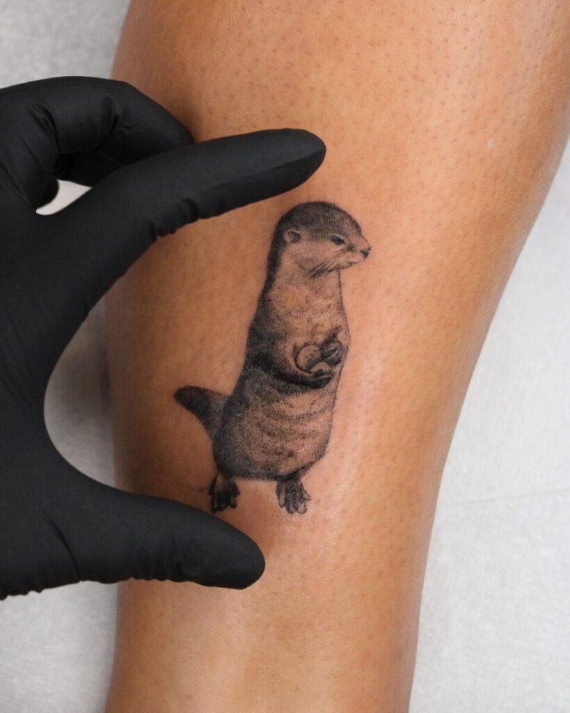 Micro realism tattoo healed after 1 year, slight softening