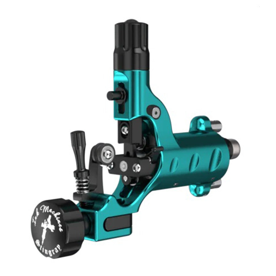 Cận cảnh ốc chỉnh hành trình máy xăm với vạch hiệu chuẩn