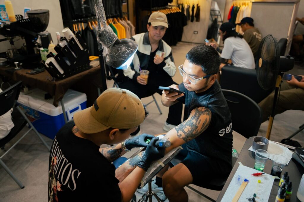 A tattoo artist's portfolio featuring healed tattoos, showcasing their skill and style.