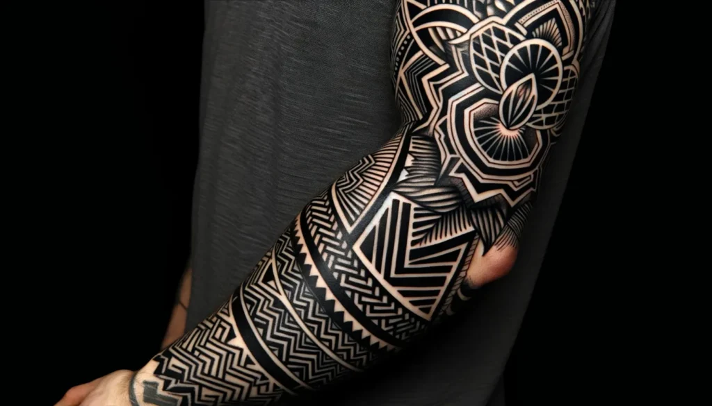 The texture of healed blackwork reveals saturation and depth.