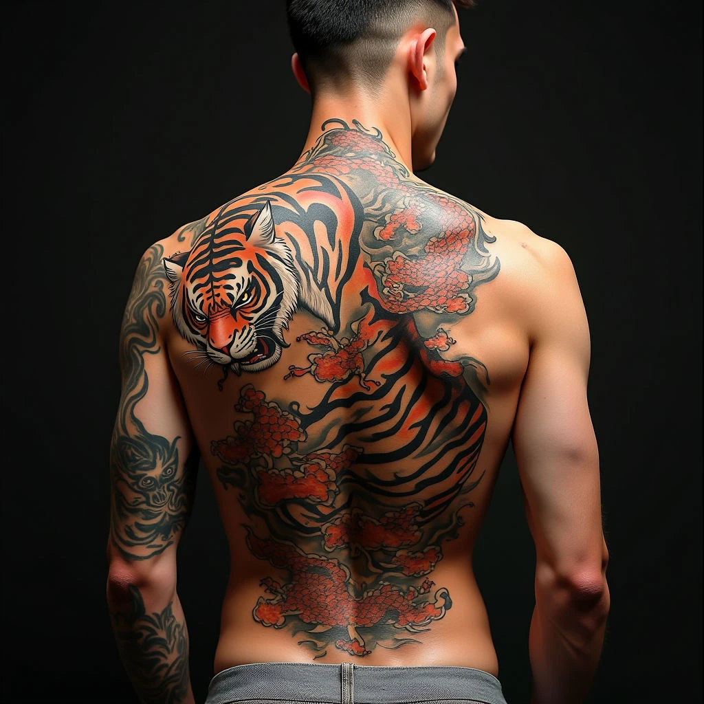 Irezumi tattoo consultation with artist