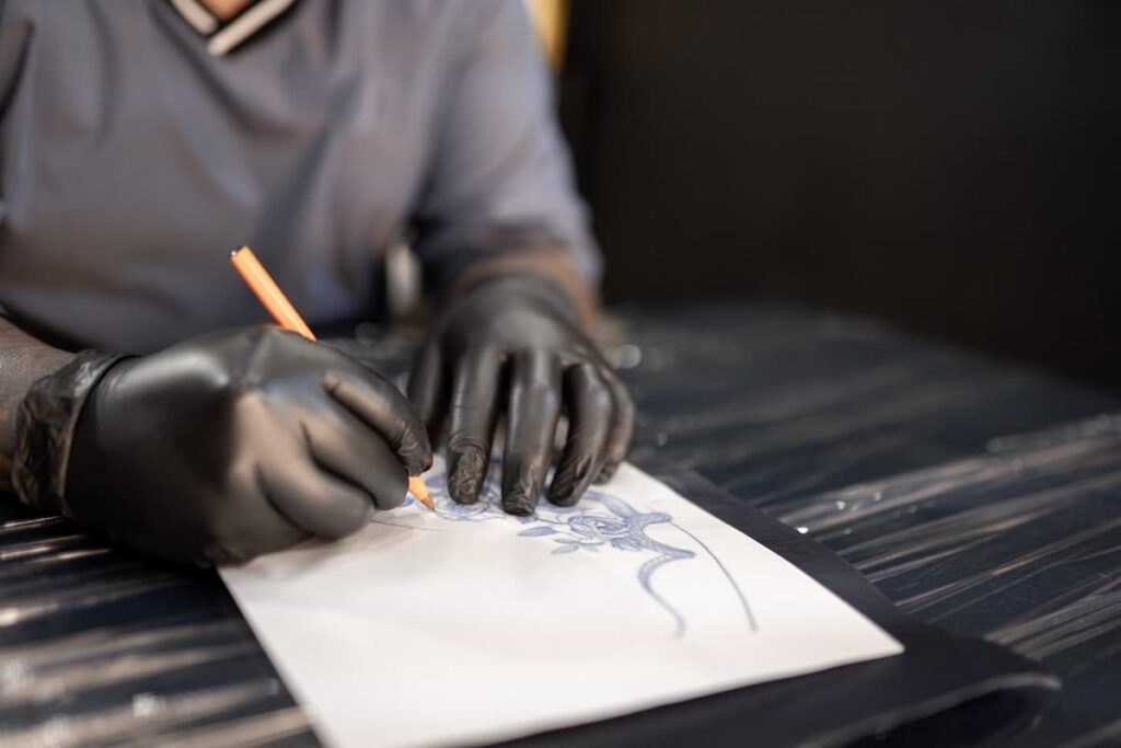 Smooth transitions keep the portrait from looking pasted onto the arm.