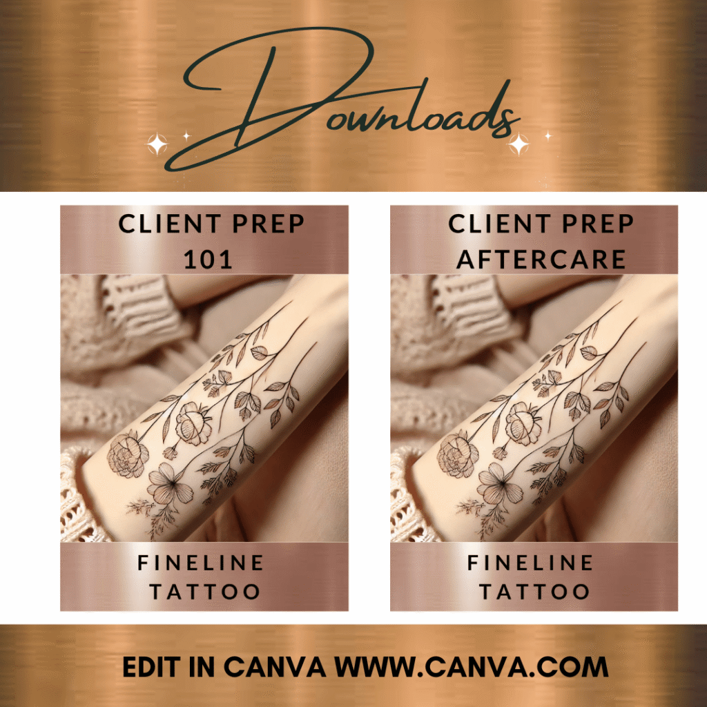 Close-up of a fine line tattoo needle depositing ink into skin