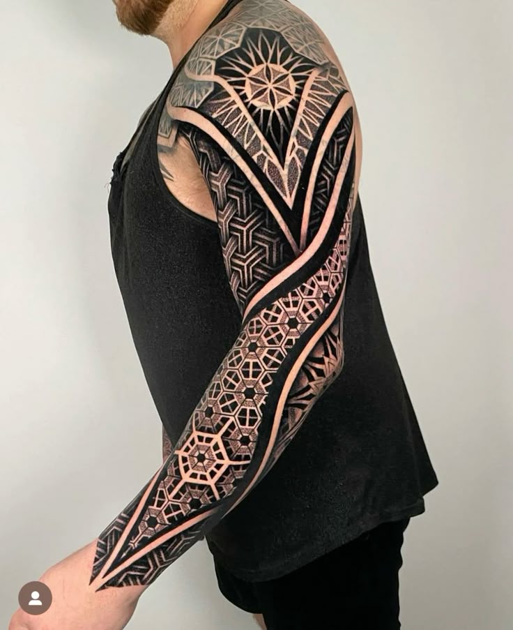 Ornamental tattoo design sketch with rhythmic patterns